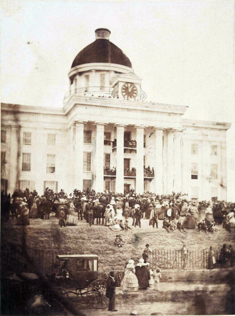The inauguration of Jefferson Davis in Montgomery, Alabama